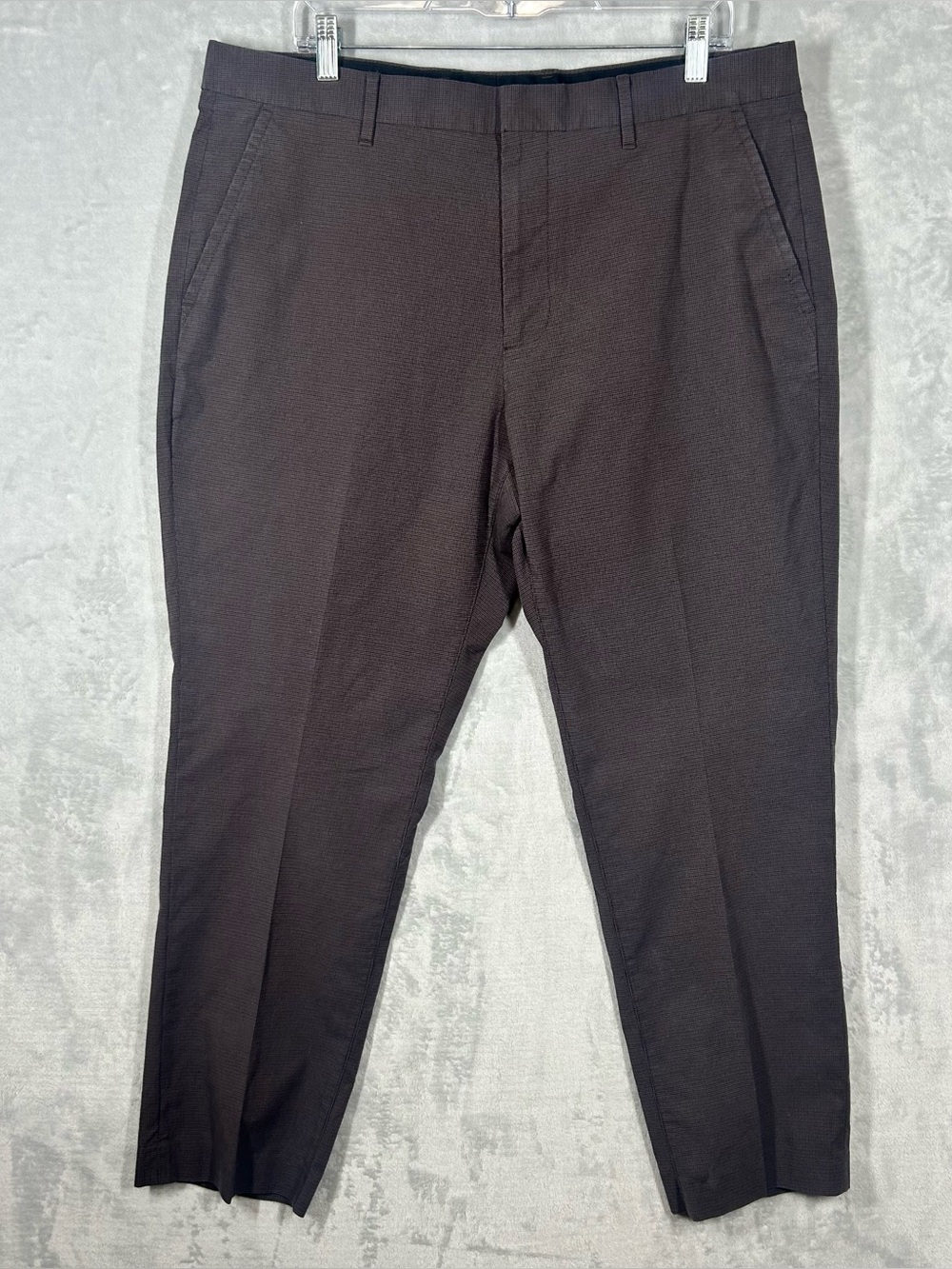 Bonobos Pants Friday Mens Size 36x28 Burgundy Chinos Athletic Fit Houndstooth